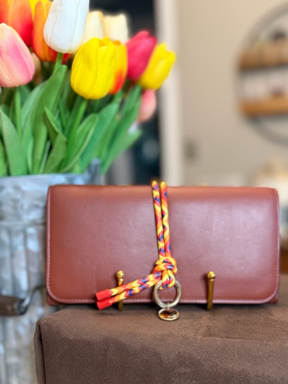 *EUC* Chloe Alphabet Calfskin Continental Flap Wallet